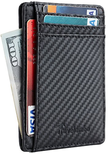 Front Pocket Minimalist Leather Slim Wallet RFID Blocking Medium Size